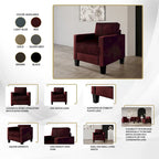 Fauteuil rembourré en velours côtelé de style Mid-Century Modern