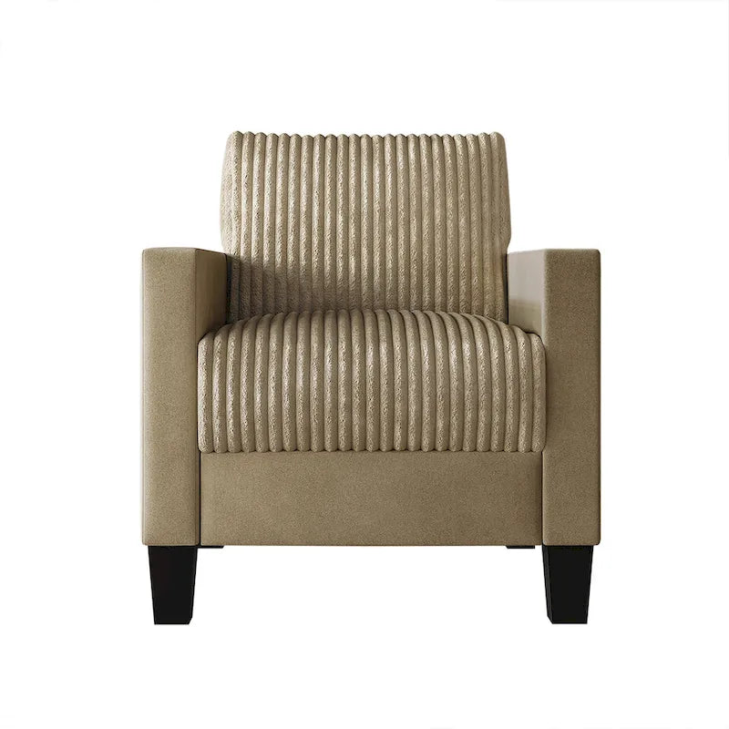 Fauteuil rembourré en velours côtelé de style Mid-Century Modern