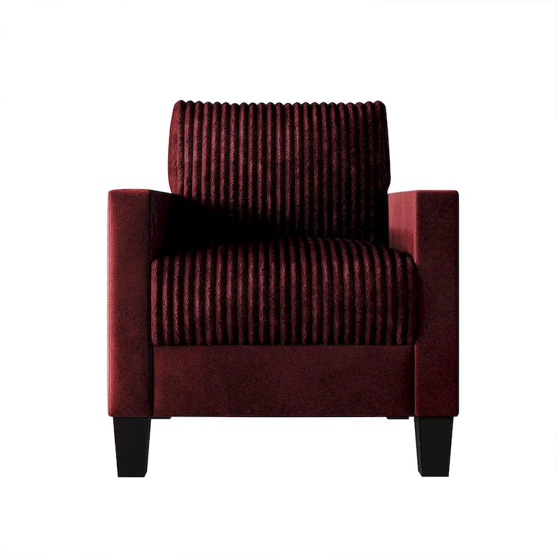Fauteuil rembourré en velours côtelé de style Mid-Century Modern