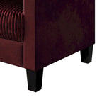 Fauteuil rembourré en velours côtelé de style Mid-Century Modern