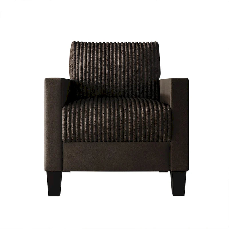 Fauteuil rembourré en velours côtelé de style Mid-Century Modern