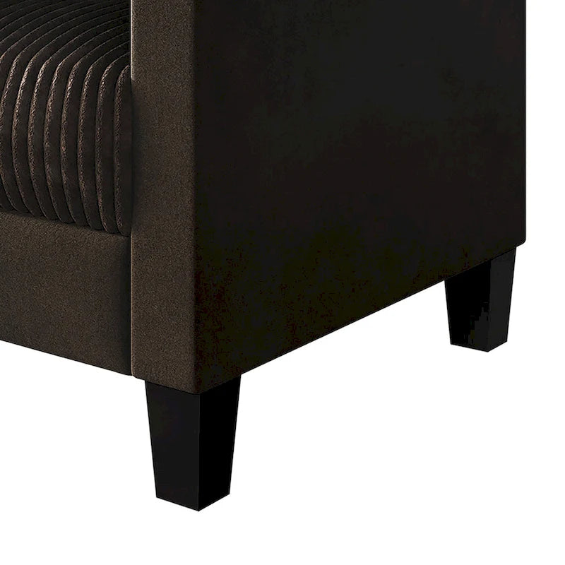 Fauteuil rembourré en velours côtelé de style Mid-Century Modern