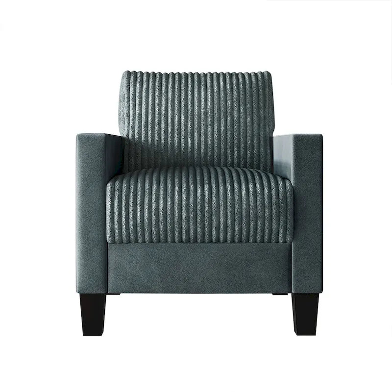 Fauteuil rembourré en velours côtelé de style Mid-Century Modern