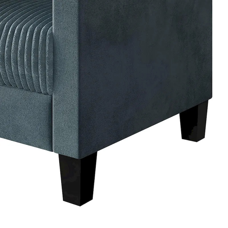 Fauteuil rembourré en velours côtelé de style Mid-Century Modern