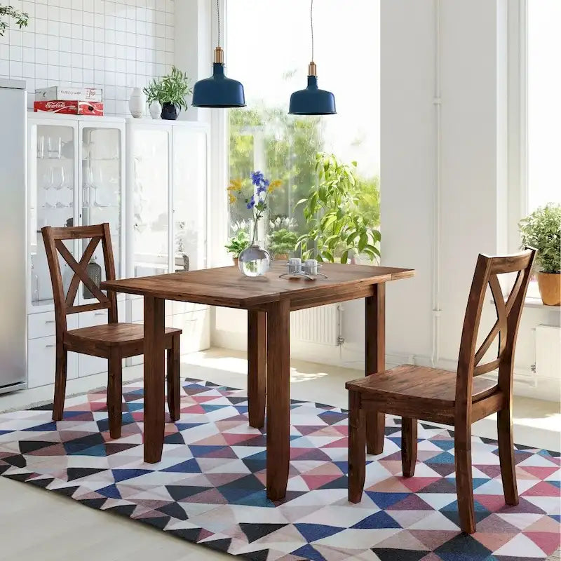 Ensemble de salle à manger 3 pièces avec 2 chaises pour petits espaces