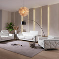 Canapé en cuir italien blanc 89 avec pieds argentés - 35H x 89W x 43P