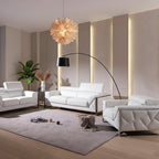 Canapé en cuir italien blanc 89 avec pieds argentés - 35H x 89W x 43P