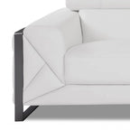 Canapé en cuir italien blanc 89 avec pieds argentés - 35H x 89W x 43P