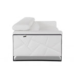 Canapé en cuir italien blanc 89 avec pieds argentés - 35H x 89W x 43P