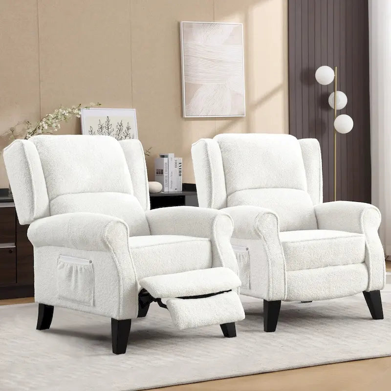 Fauteuil inclinable manuel avec accoudoirs, réglable, à oreilles, lot de 2