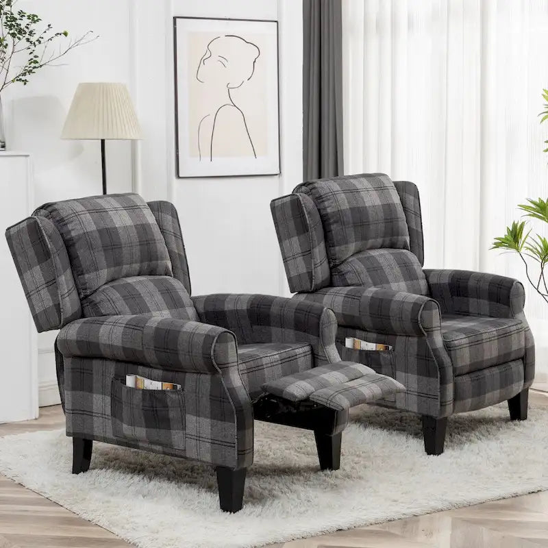 Fauteuil inclinable manuel avec accoudoirs, réglable, à oreilles, lot de 2