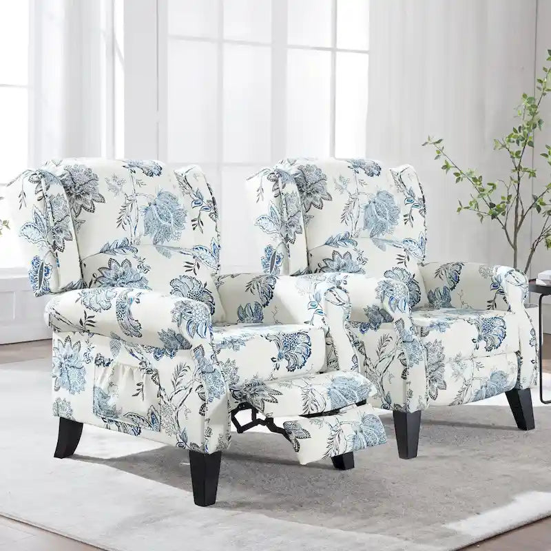 Fauteuil inclinable manuel avec accoudoirs, réglable, à oreilles, lot de 2