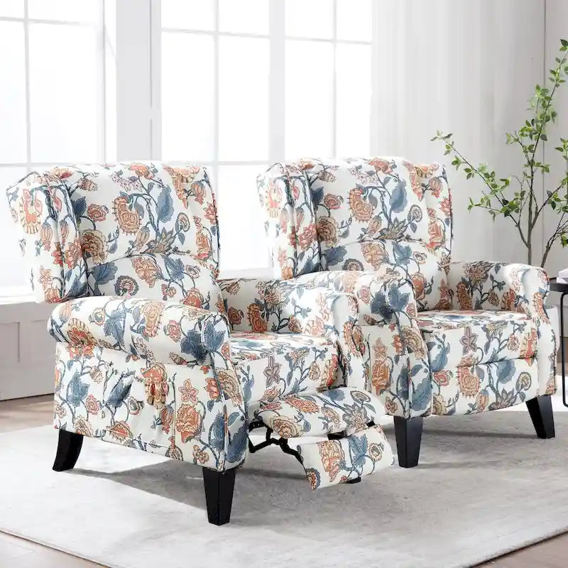 Fauteuil inclinable manuel avec accoudoirs, réglable, à oreilles, lot de 2