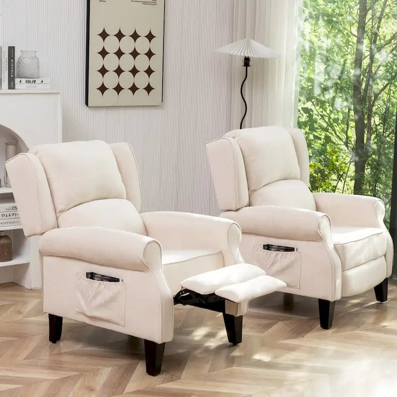 Fauteuil inclinable manuel avec accoudoirs, réglable, à oreilles, lot de 2