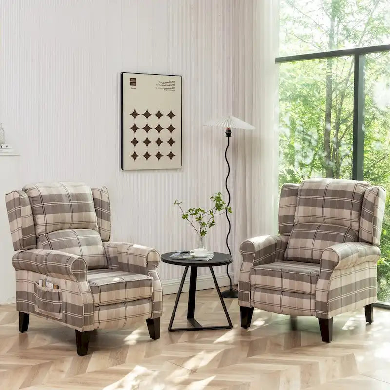 Fauteuil inclinable manuel avec accoudoirs, réglable, à oreilles, lot de 2