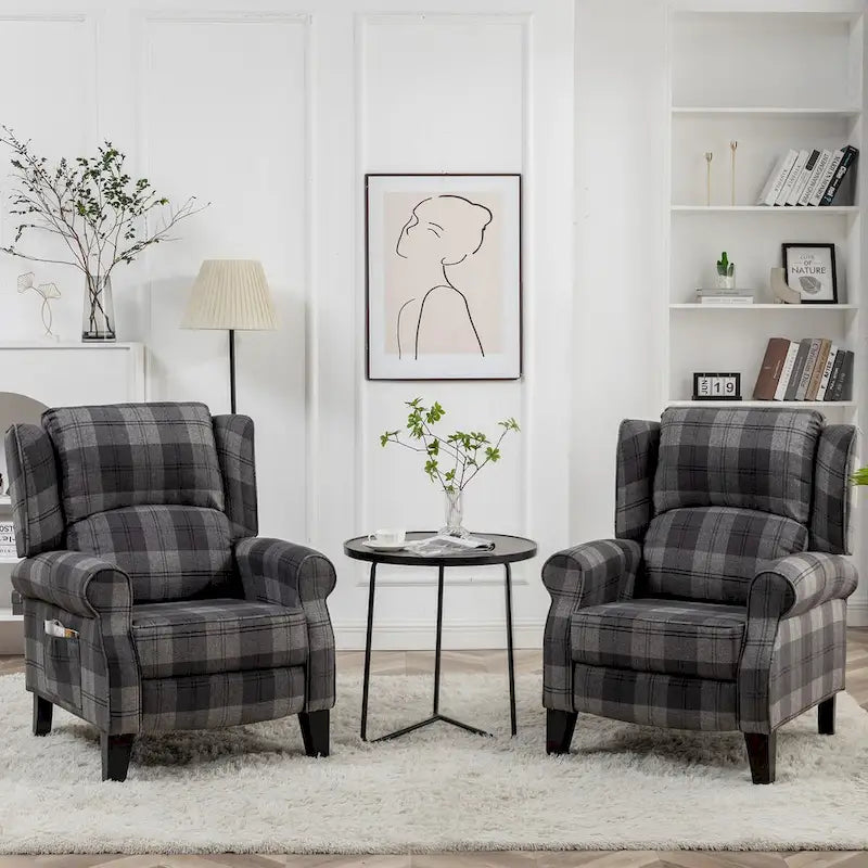 Fauteuil inclinable manuel avec accoudoirs, réglable, à oreilles, lot de 2
