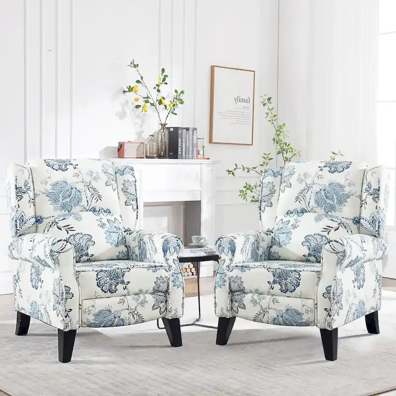 Fauteuil inclinable manuel avec accoudoirs, réglable, à oreilles, lot de 2