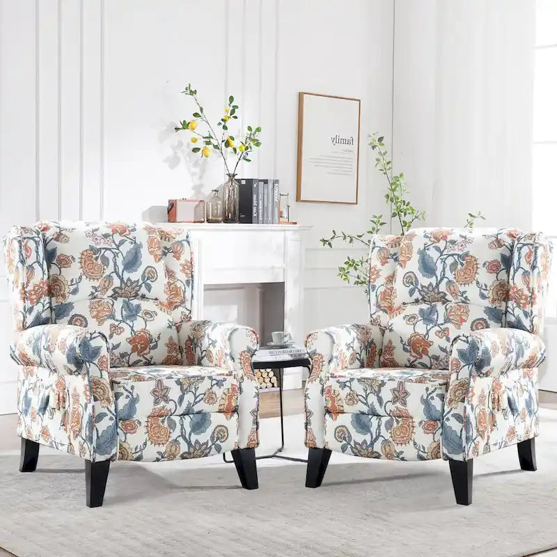 Fauteuil inclinable manuel avec accoudoirs, réglable, à oreilles, lot de 2