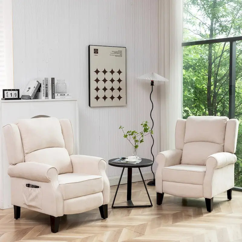 Fauteuil inclinable manuel avec accoudoirs, réglable, à oreilles, lot de 2