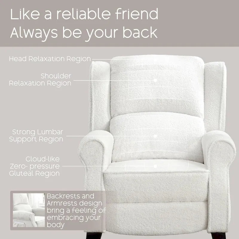Fauteuil inclinable manuel avec accoudoirs, réglable, à oreilles, lot de 2