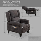 Fauteuil inclinable manuel avec accoudoirs, réglable, à oreilles, lot de 2