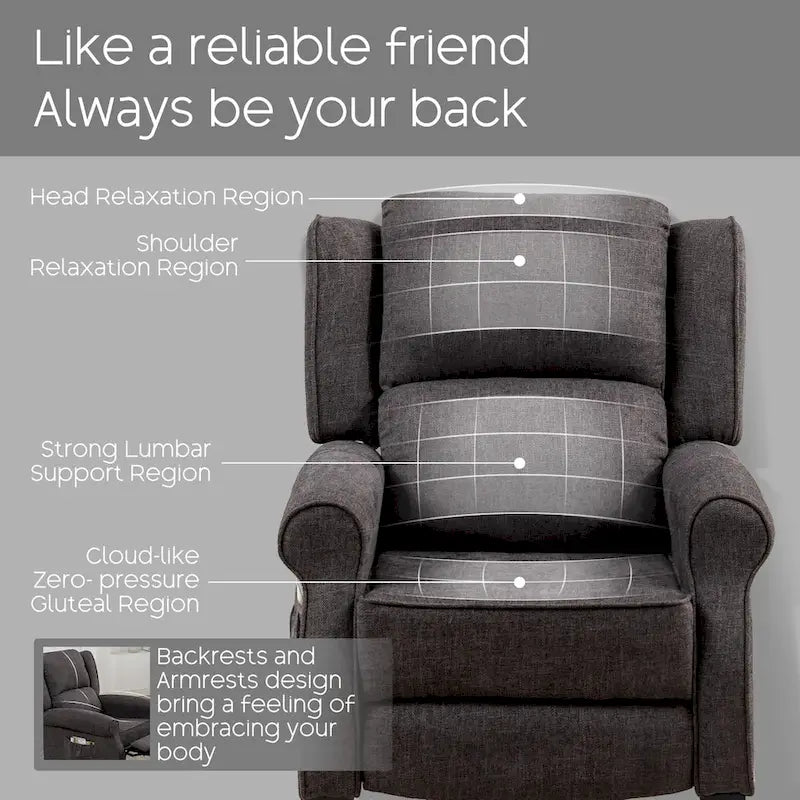 Fauteuil inclinable manuel avec accoudoirs, réglable, à oreilles, lot de 2