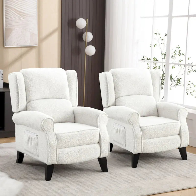 Fauteuil inclinable manuel avec accoudoirs, réglable, à oreilles, lot de 2