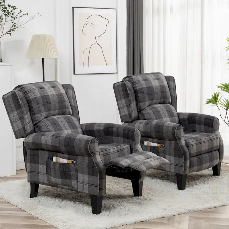 Fauteuil inclinable manuel avec accoudoirs, réglable, à oreilles, lot de 2