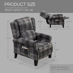 Fauteuil inclinable manuel avec accoudoirs, réglable, à oreilles, lot de 2