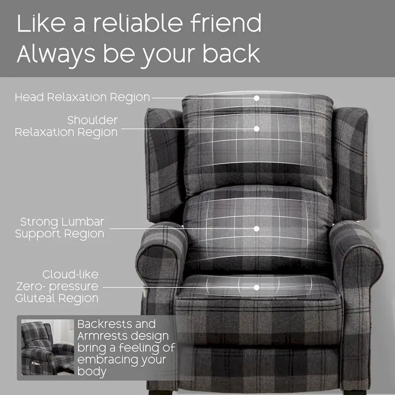 Fauteuil inclinable manuel avec accoudoirs, réglable, à oreilles, lot de 2