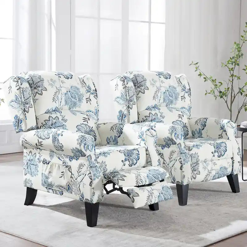Fauteuil inclinable manuel avec accoudoirs, réglable, à oreilles, lot de 2