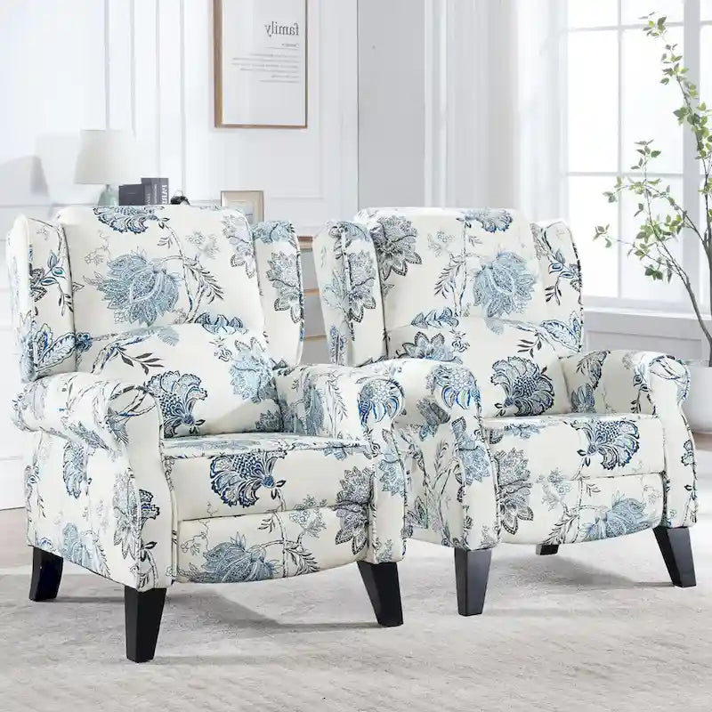 Fauteuil inclinable manuel avec accoudoirs, réglable, à oreilles, lot de 2