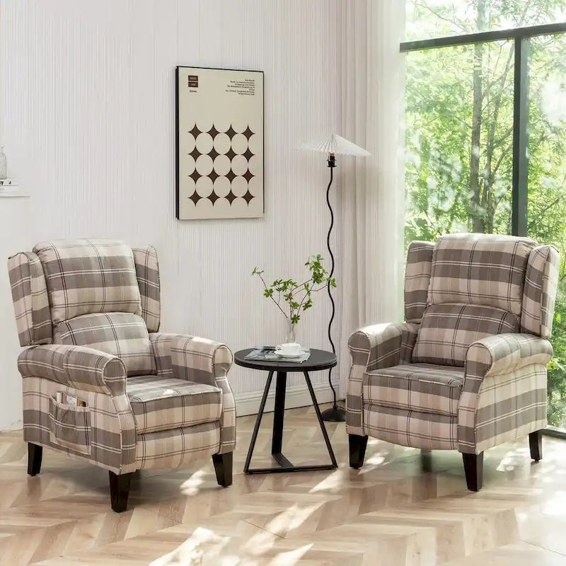 Fauteuil inclinable manuel avec accoudoirs, réglable, à oreilles, lot de 2