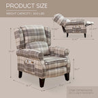 Fauteuil inclinable manuel avec accoudoirs, réglable, à oreilles, lot de 2