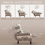 Fauteuil inclinable manuel avec accoudoirs, réglable, à oreilles, lot de 2