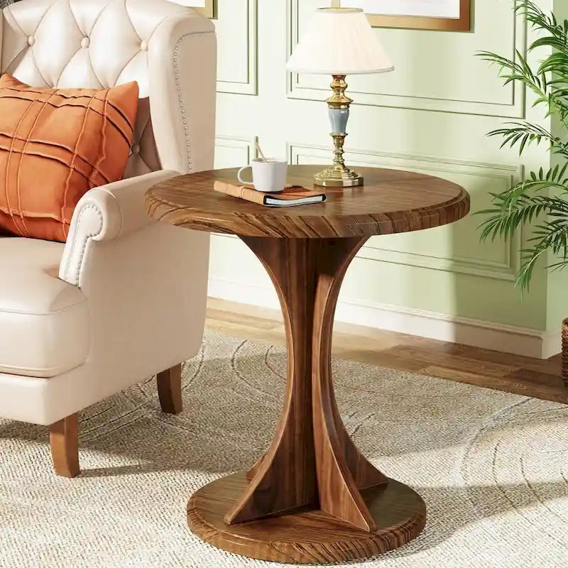 Table d'appoint ronde pour salon, petite table d'appoint en bois pour canapé, montage facile