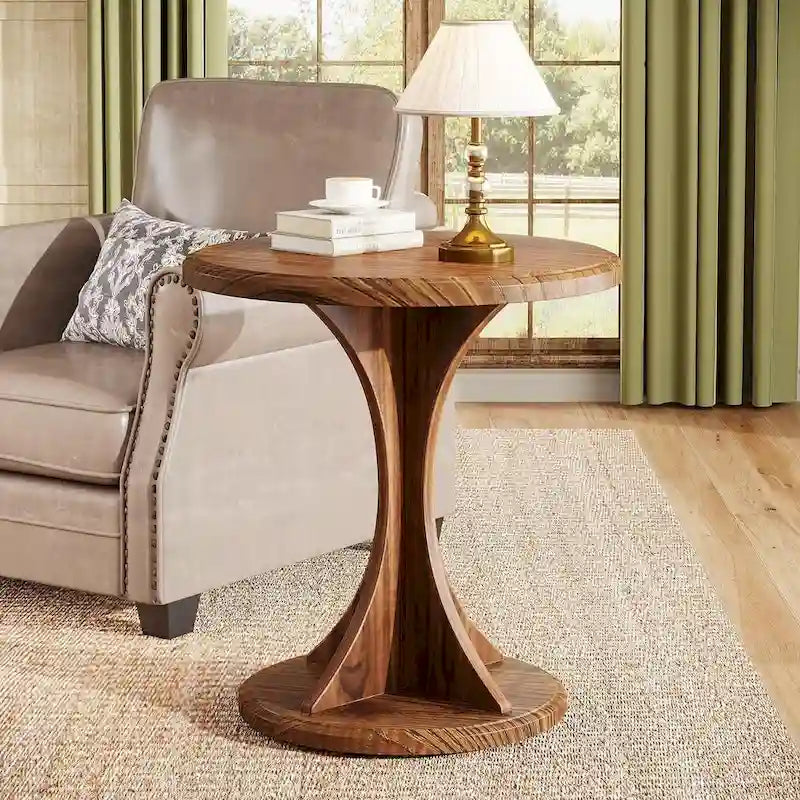 Table d'appoint ronde pour salon, petite table d'appoint en bois pour canapé, montage facile