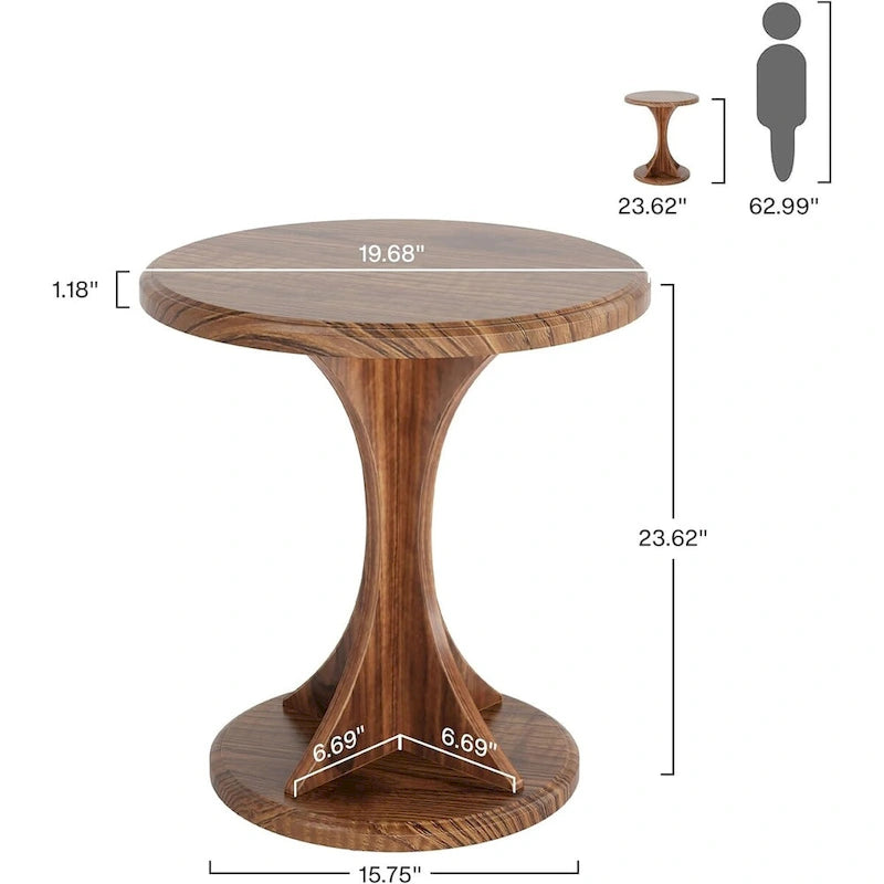 Table d'appoint ronde pour salon, petite table d'appoint en bois pour canapé, montage facile