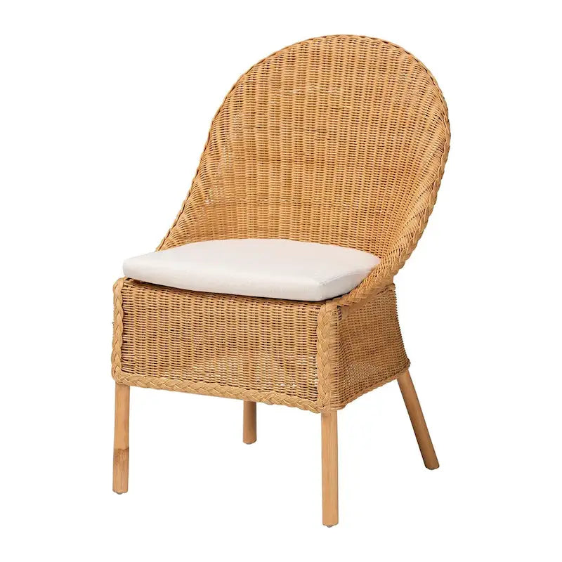 Chaise de salle à manger en rotin Camelia Bohème Miel Clair