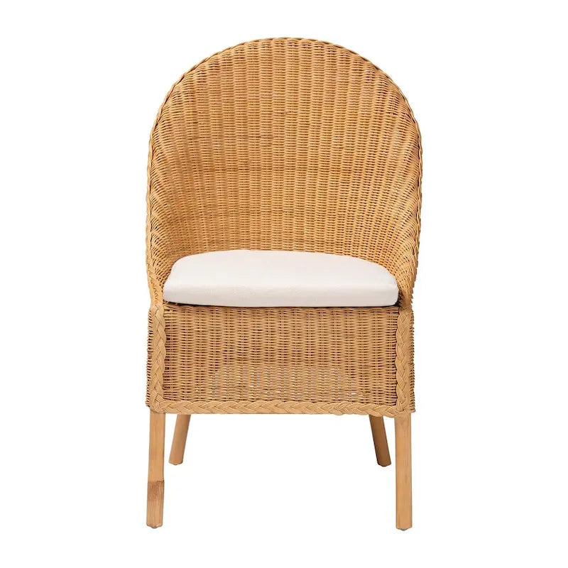 Chaise de salle à manger en rotin Camelia Bohème Miel Clair