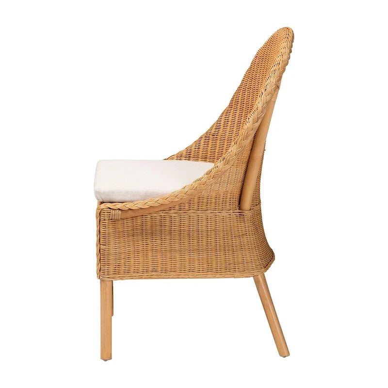 Chaise de salle à manger en rotin Camelia Bohème Miel Clair