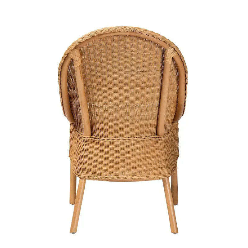 Chaise de salle à manger en rotin Camelia Bohème Miel Clair