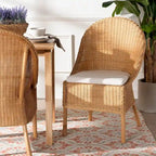 Chaise de salle à manger en rotin Camelia Bohème Miel Clair