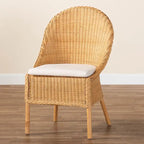 Chaise de salle à manger en rotin Camelia Bohème Miel Clair