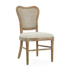 Chaises de salle à manger Reno Farmhouse en bois d'hévéa avec dossier en rotin (lot de 2)