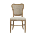 Chaises de salle à manger Reno Farmhouse en bois d'hévéa avec dossier en rotin (lot de 2)