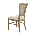 Chaises de salle à manger Reno Farmhouse en bois d'hévéa avec dossier en rotin (lot de 2)