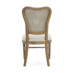 Chaises de salle à manger Reno Farmhouse en bois d'hévéa avec dossier en rotin (lot de 2)