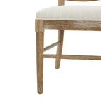 Chaises de salle à manger Reno Farmhouse en bois d'hévéa avec dossier en rotin (lot de 2)