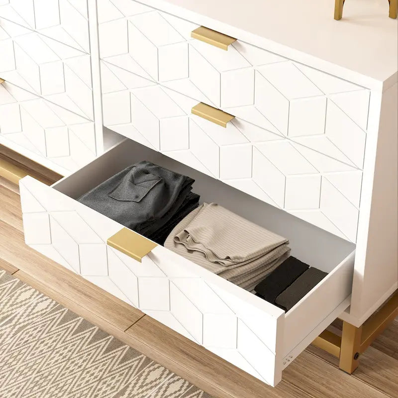 Commode à 6 tiroirs pour chambre à coucher, commode en bois